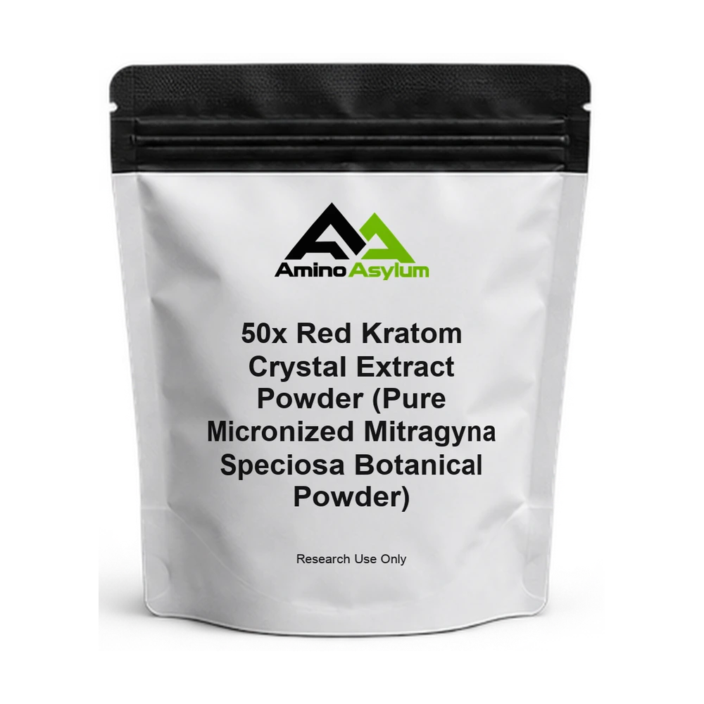 50x Red Kratom Crystal Extract Powder (Pure Micronized Mitragyna Speciosa Botanical Powder) — Amino Asylum
